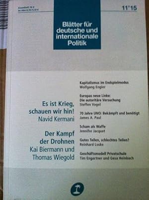 Bild des Verkufers fr Bltter fr deutsche und internationale Politik 11'15 zum Verkauf von Versandantiquariat Jena