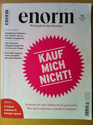 Seller image for enorm - Wirtschaft fr den Menschen Nr. 3/2013 for sale by Versandantiquariat Jena