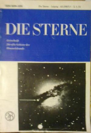 Bild des Verkufers fr Die Sterne. Zeitschrift fr alle Gebiete der Himmelskunde 63 1987 zum Verkauf von Versandantiquariat Jena