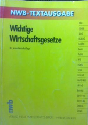 Seller image for Wichtige Wirtschaftsgesetze for sale by Versandantiquariat Jena