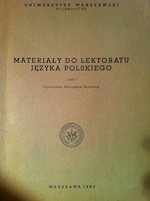 Seller image for Materialy do lektoratu jezyka polskiego 1+2 for sale by Versandantiquariat Jena