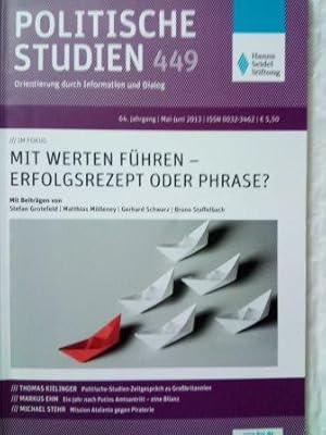 Imagen del vendedor de Politische Studien 449 - Zweimonatszeitschrift fr Politik und Zeitgeschehen. Mit Werten fhren - erfolgsrezept oder Phrase? a la venta por Versandantiquariat Jena