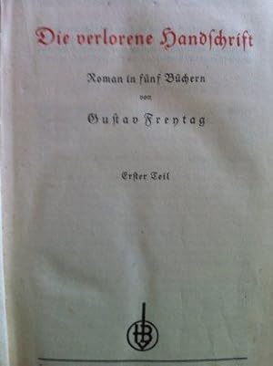 Bild des Verkufers fr Die verlorene Handschrift Roman in 5 Bchern zum Verkauf von Versandantiquariat Jena