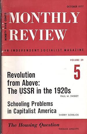 Bild des Verkufers fr Monthly Review: An Independent Socialist Magazine: Volume 29, Number 5: October, 1977: zum Verkauf von Dorley House Books, Inc.