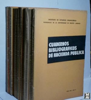 CUADERNOS BIBLIOGRÁFICOS DE HACIENDA PÚBLICA. DEL Nº 1 AL Nº 13. 13 TOMOS EN 11 VOLÚMENES