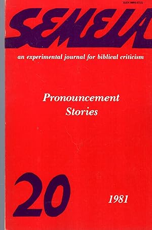 Bild des Verkufers fr Semeia : an experimental journal for biblical criticism - No 20 : Pronouncement Stories zum Verkauf von Pendleburys - the bookshop in the hills