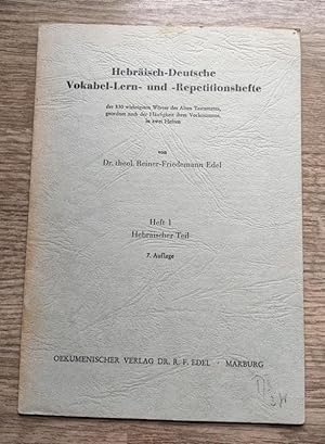 Hebräisch-Deutsche Vokabel-Lern- Und -Repetitionshefte: Heft1: Hebräischer Teil