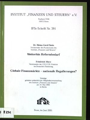 Seller image for Weiterhin Reformbedarf. / Globale Finanzmrkte - nationale Regulierungen? IFSt-Schrift ; Nr. 391 for sale by books4less (Versandantiquariat Petra Gros GmbH & Co. KG)