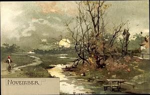 Künstler Ansichtskarte / Postkarte Guggenberger, Thomas, Monat November, Winter