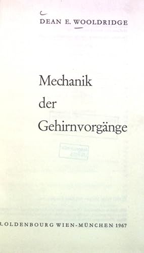 Seller image for Mechanik der Gehirnvorgnge. Scientia Nova for sale by books4less (Versandantiquariat Petra Gros GmbH & Co. KG)