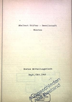 Immagine del venditore per Adalbert Stifter Gesellschaft Mnchen. Erstes bis Einundzwanzigstes Mitteilungsblatt 1949 - 1956. venduto da books4less (Versandantiquariat Petra Gros GmbH & Co. KG)