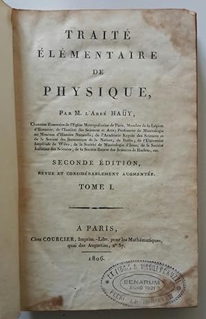 Bild des Verkufers fr TRAITE' ELEMENTAIRE DE PHISIQUE PAR M. L'ABBE' HAUY CHEZ COURCIER 1806 zum Verkauf von paolo tonnarelli