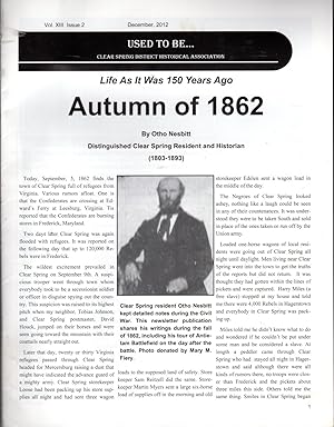 Seller image for Used to be.Clear Spring District Historial Association: Vol. XIII, No. 2: December, 2012 for sale by Dorley House Books, Inc.