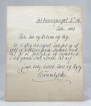 Image du vendeur pour Originalt hndskrevet brev. mis en vente par Vangsgaards Antikvariat Aps