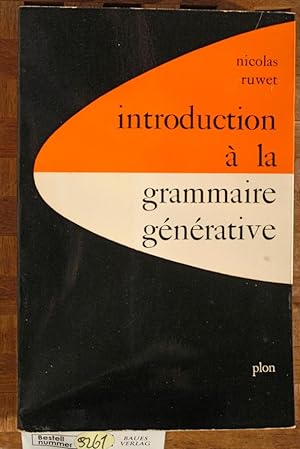 Bild des Verkufers fr Introduction  la grammaire gnrative. Recherches en sciences humaines ; 22 zum Verkauf von Baues Verlag Rainer Baues 