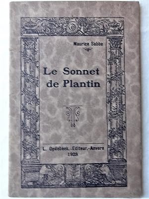 Image du vendeur pour LE SONNET DE PLANTIN mis en vente par Douglas Books