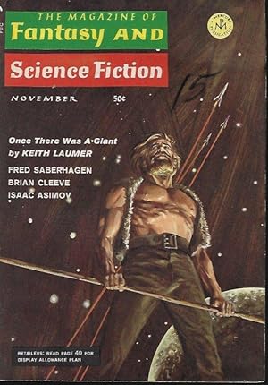 Seller image for The Magazine of FANTASY AND SCIENCE FICTION (F&SF): November, Nov. 1968 for sale by Books from the Crypt