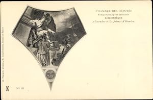Image du vendeur pour Passepartout Ansichtskarte / Postkarte Paris VII., Chambre des Dputs, Fresques d'Eugne Delacroix, Bibliothque mis en vente par akpool GmbH