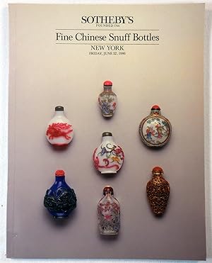 Fine Chinese Snuff Bottles. Sotheby's New York: June 27, 1986