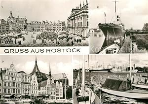 Bild des Verkufers fr Postkarte Carte Postale 72917353 Rostock Mecklenburg-Vorpommern Kulturhistorisches Museum Neuer Markt Pi zum Verkauf von Versandhandel Boeger
