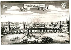 Bild des Verkufers fr Postkarte Carte Postale 72929595 Regensburg nach Kupferstich von Matthaeus Merian Regensburg zum Verkauf von Versandhandel Boeger