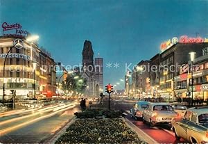 Bild des Verkufers fr Postkarte Carte Postale 72936259 Berlin Kurfuerstendamm mit alter und neuer Gedaechtniskirche Berlin zum Verkauf von Versandhandel Boeger