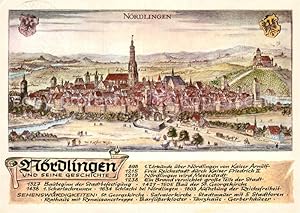 Bild des Verkufers fr Postkarte Carte Postale 72930756 Noerdlingen Stich von Matthaeus Merian um 1650 Noerdlingen zum Verkauf von Versandhandel Boeger