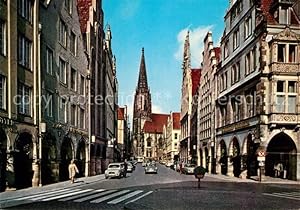 Postkarte Carte Postale 72932414 Muenster Westfalen Prinzipalmarkt mit Lambertikirche Muenster