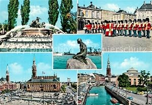 Seller image for Postkarte Carte Postale 72943822 Kobenhavn Brunnen Wachwechsel Schloss Kleine Meerjungfrau Kanal Kopenha for sale by Versandhandel Boeger