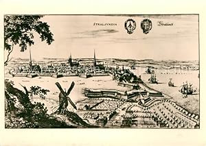 Bild des Verkufers fr Postkarte Carte Postale 72942662 Stralsund Mecklenburg Vorpommern Frankenseite nach einem Kupferstich vo zum Verkauf von Versandhandel Boeger