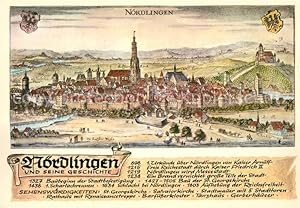 Bild des Verkufers fr Postkarte Carte Postale 72955820 Noerdlingen und seine Geschichte Stich von Matthaeus Merian um 1650 Noe zum Verkauf von Versandhandel Boeger