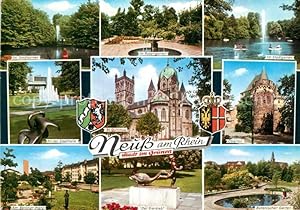 Postkarte Carte Postale 72970337 Neuss Stadtgarten Rosengarten Stadthalle Fontaene Kirche Obertor...