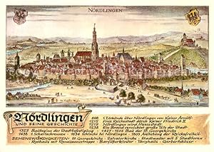 Bild des Verkufers fr Postkarte Carte Postale 72969788 Noerdlingen Stich von Matthaeus Merian um 1650 Noerdlingen zum Verkauf von Versandhandel Boeger