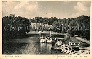 Bild des Verkufers fr Postkarte Carte Postale 42988265 Halle Saale Lehmanns Felsen an der Saale Personenschiffe Halle zum Verkauf von Versandhandel Boeger