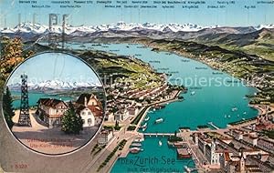 Seller image for Postkarte Carte Postale 12995082 Zuerich ZH Uetliberg Restaurant Uto Kulm Zuerichsee Alpenpanorama aus d for sale by Versandhandel Boeger