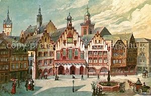 Postkarte Carte Postale 43023778 Frankfurt Main Der Roemer Kuenstlerserie nach oelgemaelden von G...