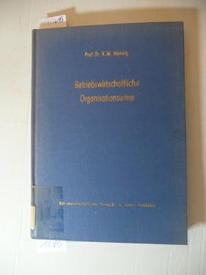 Bild des Verkufers fr Betriebswirtschaftliche Organisationslehre zum Verkauf von Gebrauchtbcherlogistik  H.J. Lauterbach