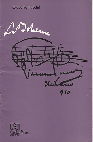 Bild des Verkufers fr Programmheft Giacomo Puccini LA BOHEME Premiere 11. Januar 1985 Spielzeit 1984 / 85 Heft 5 zum Verkauf von Programmhefte24 Schauspiel und Musiktheater der letzten 150 Jahre