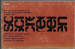 Image du vendeur pour Screen, The Journal Of The Society For Education In Film And Television, Autumn 1972 | John Ford Young Mr Lincoln, English Hitchcock, Interview Ivor Montagu & more. mis en vente par *bibliosophy*