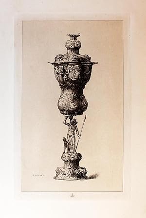 "Silberpokal" originale Heliogravure über Tonplatte ca.29x17cm auf Büttenpapier mit Wasserzeichen...