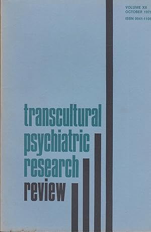 Imagen del vendedor de Trancultural Psychiatric Research Review - Volume XII - October 1975. a la venta por PRISCA