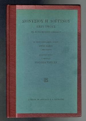 Immagine del venditore per De Sublimitate Libellus. 4th Edition (Greek text) venduto da Sonnets And Symphonies
