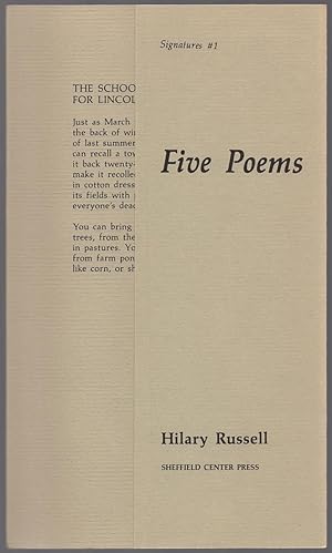 Immagine del venditore per Five Poems venduto da Between the Covers-Rare Books, Inc. ABAA