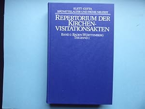 Image du vendeur pour Repertorium der Kirchenvisitationsakten aus dem 16. u. 17. Jahrhundert in Archiven der Bundesrepublik Deutschland. Bd. II (Baden-Wrttemberg), Teilband 1: Der katholische Sdwesten. Die Grafschaften Hohenlohe und Wertheim. Hrsg. von P. T. Lang. mis en vente par Antiquariat Heinzelmnnchen