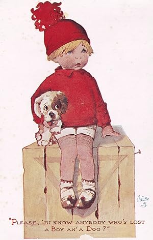 A Lost Dog Tucks Our Kiddies Cute Antique Missing Dogs Postcard