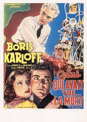 The Man They Could Not Hang Boris Karloff French Film Poster Postcard