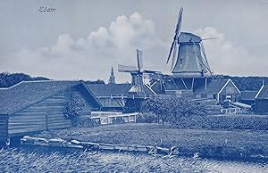 Edam Volendam North Holland Real Photo Unique Blue Postcard