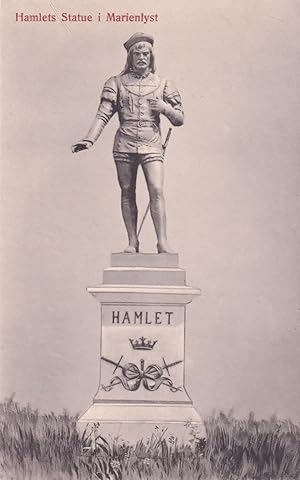 Marienlyst Hamlets Statue Denmark Helsingor Old Postcard