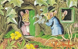 The Bouquet Racey Helps Rabbit Romance Dating Postcard