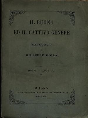 Imagen del vendedor de Il buono ed il cattivo genere a la venta por Miliardi di Parole